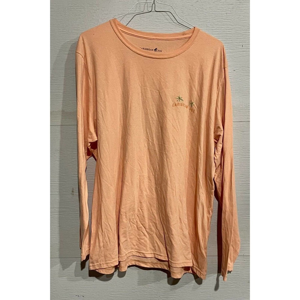 Caribbean Joe Men's Size XL Long Sleeve T-shirt Orange